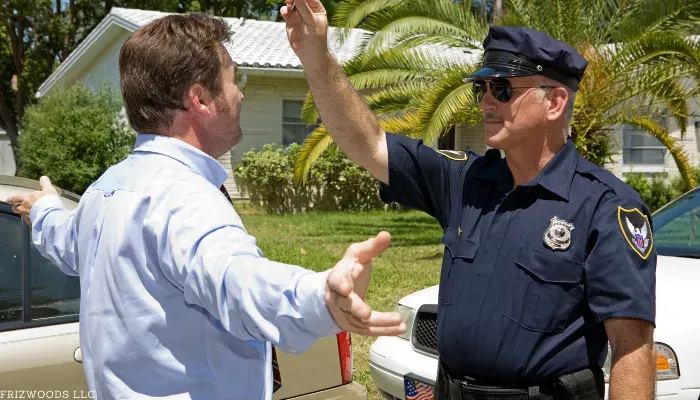 Officer administering the HGN test