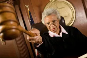 Judge with gavel
