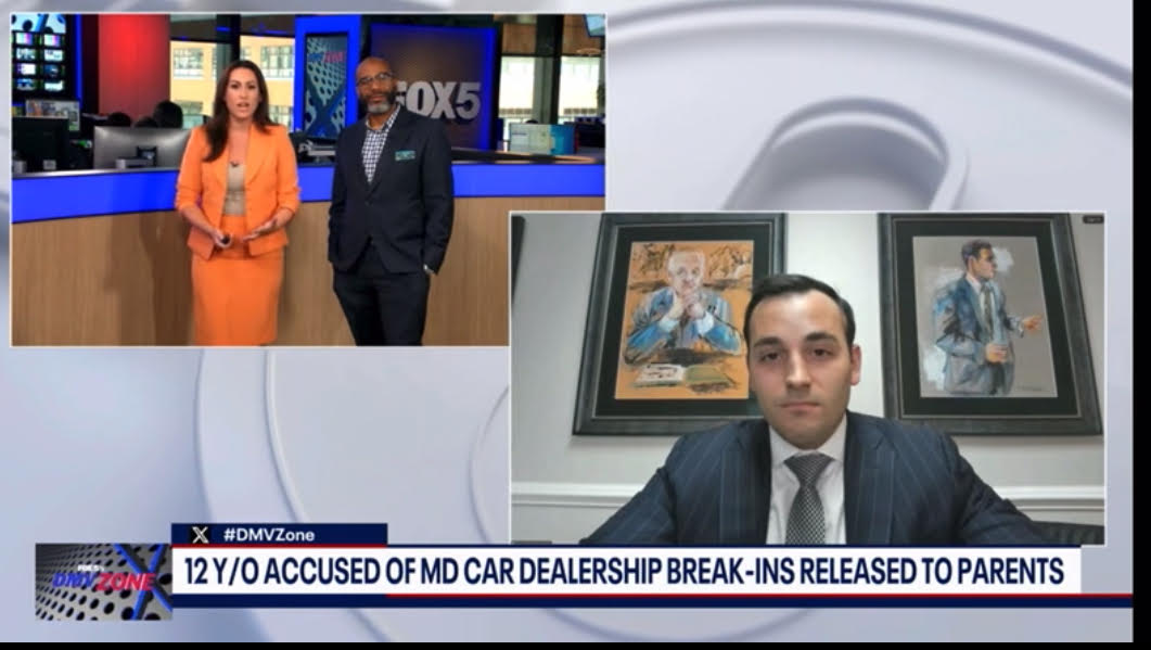 Max Frizalone on Fox 5 DMV Zone discussing juvenile car dealership break-in case