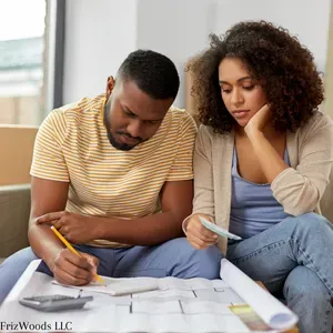 Couple stressing over finances